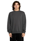 Volcom Mens Single Stone Sweatshirt - Asphalt Black - ManGo Surfing