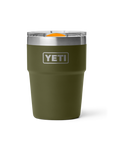 Yeti Rambler 16oz (475 ml) Stackable Cup - Olive/King Crab Orange
