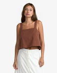 RVCA Womens Baker Vest Top - Mocha - ManGo Surfing