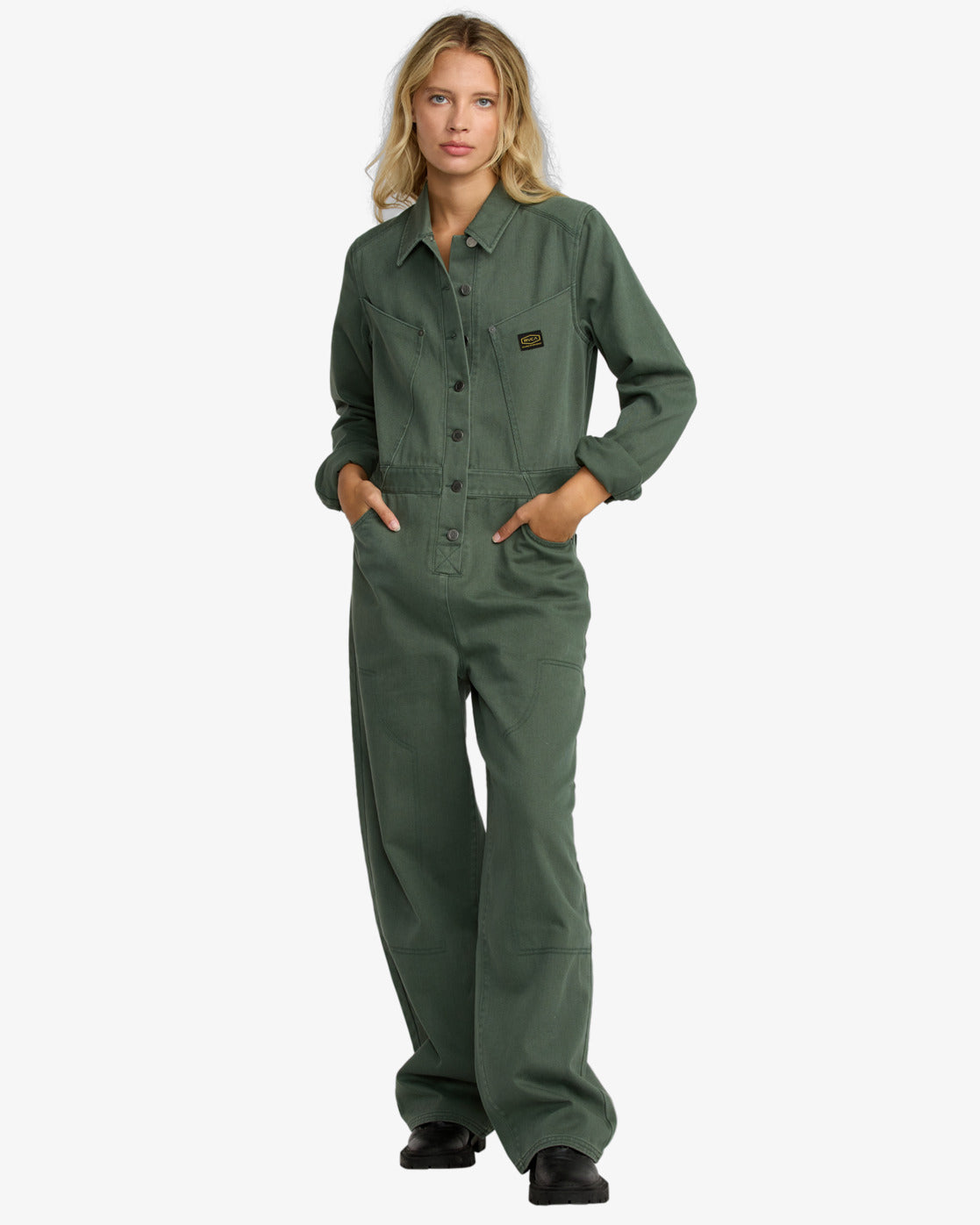 RVCA Womens Dayshift Boiler Suit Jumpsuit - Fir Green