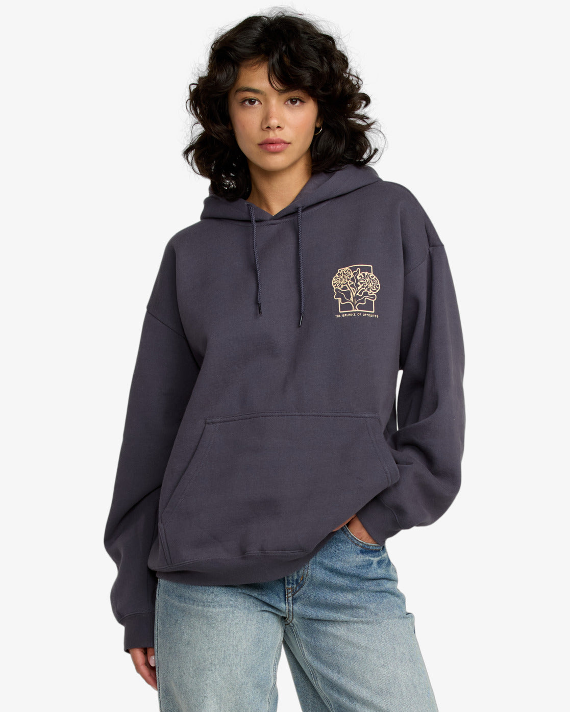 RVCA Womens Baggie BF Hoodie - Gravel