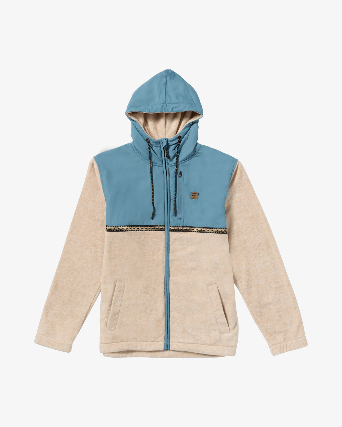 Billabong Mens Boundary Lite Zip Fleece Hoodie - Bleached Sand - ManGo Surfing