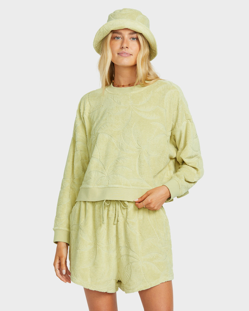 Billabong Womens Sun Tempo Crew Sweatshirt - Wasabi - ManGo Surfing
