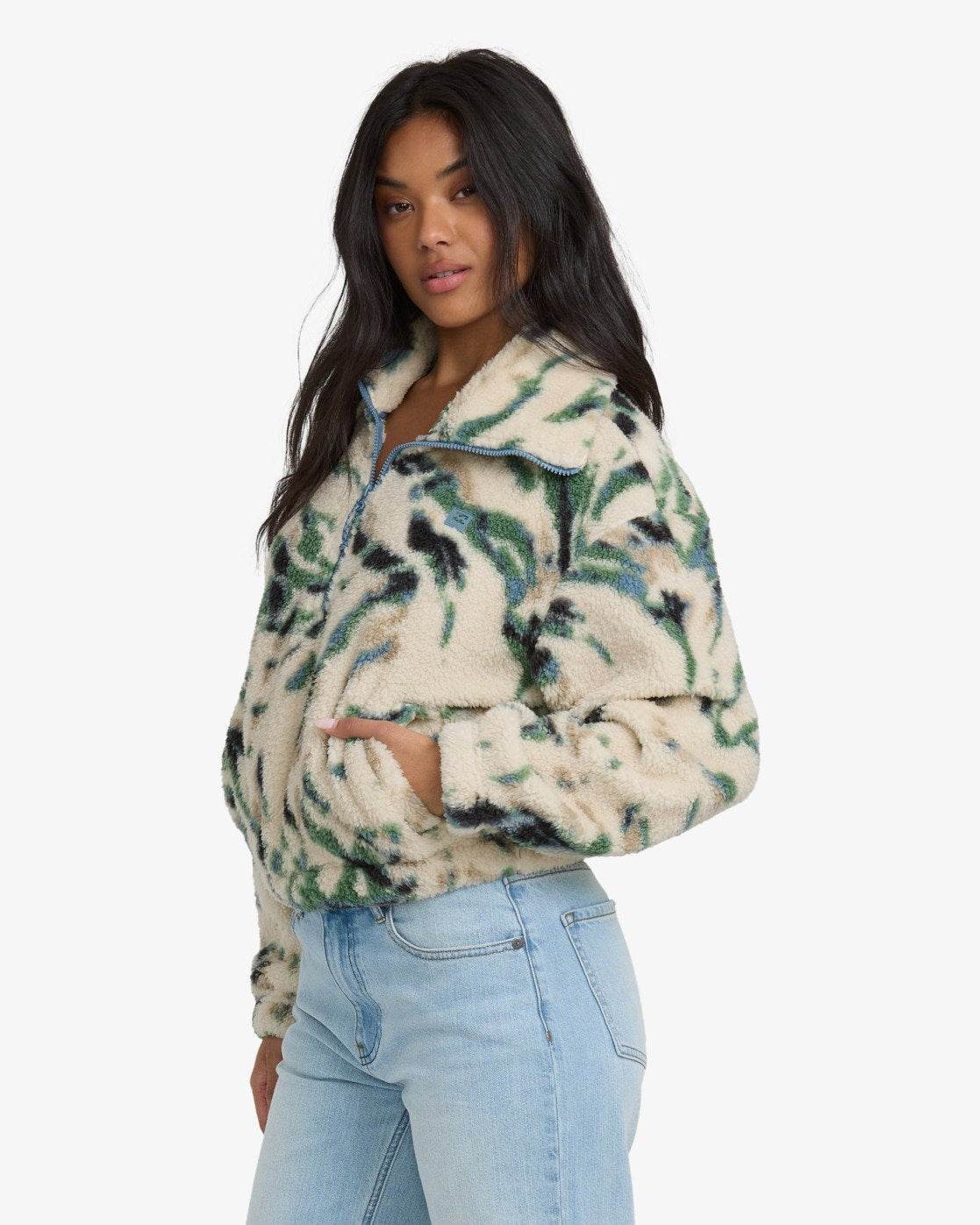 Billabong Womens Barra Half Zip Fleece - Whitecap
