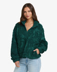 Billabong Womens All The Time Sherpa Half Zip Fleece - Spruce Green