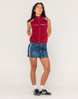 Rusty Womens Mr Cool Polar Fleece Vest - Cranberry