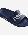 Havaianas Slide Classic Logomania Sandals - Navy Blue/Navy Blue - ManGo Surfing
