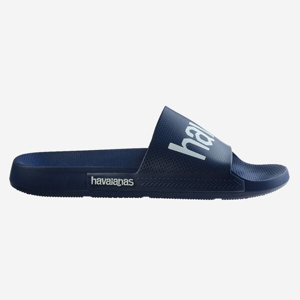 Havaianas Slide Classic Logomania Sandals - Navy Blue/Navy Blue - ManGo Surfing