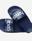 Havaianas Slide Classic Logomania Sandals - Navy Blue/Navy Blue - ManGo Surfing