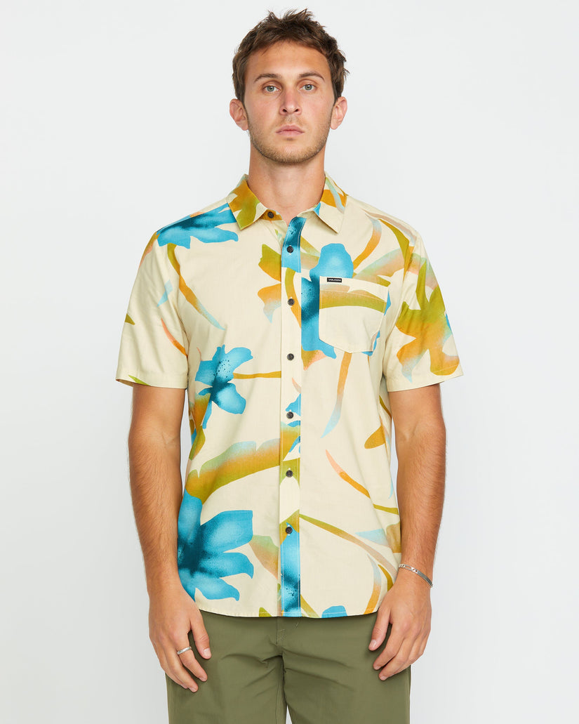 Volcom Mens Tracers Floral Shirt - Beige - ManGo Surfing