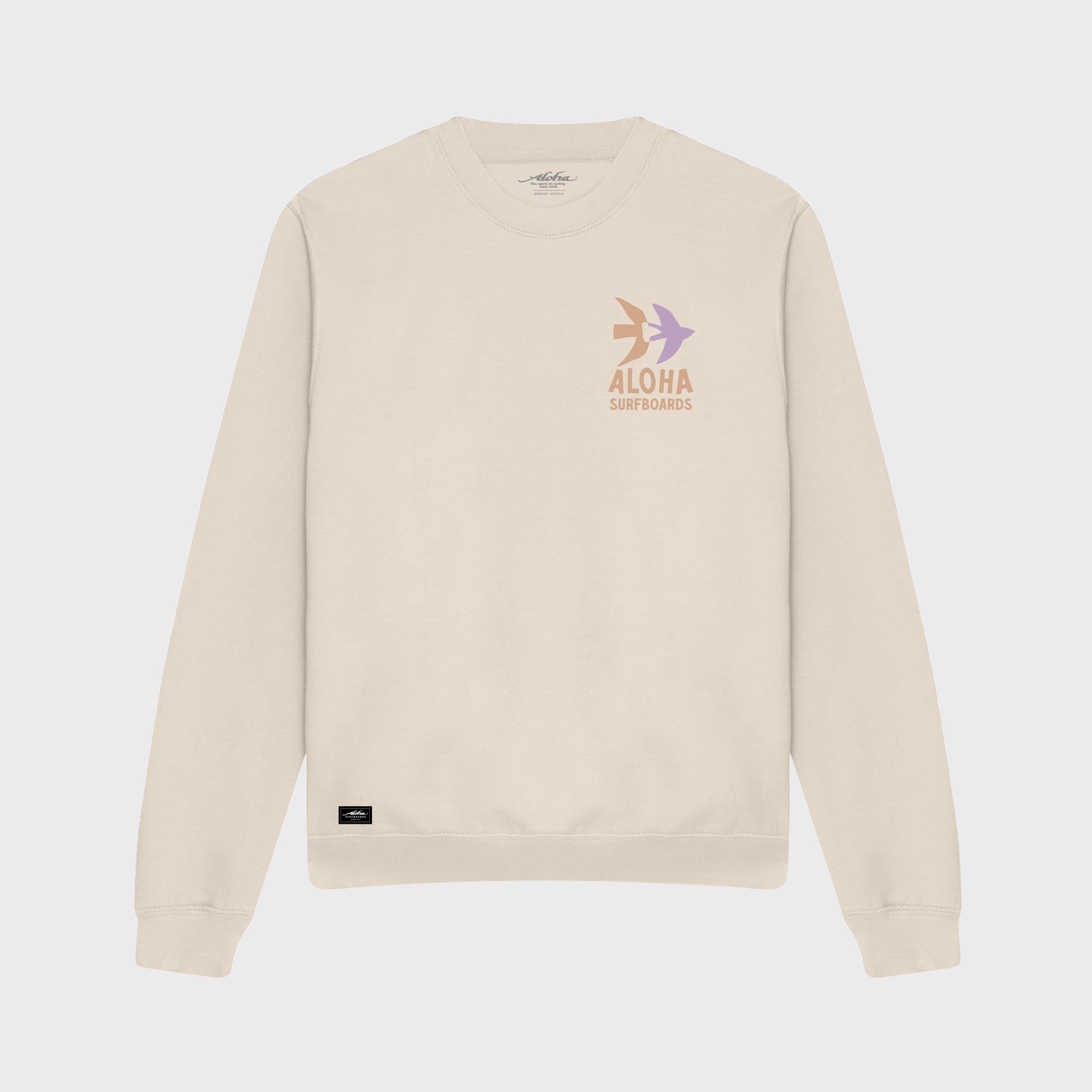 Aloha Womens Over the Bay Long Sleeve Crew Sweatshirt - Natural Stone - ManGo Surfing