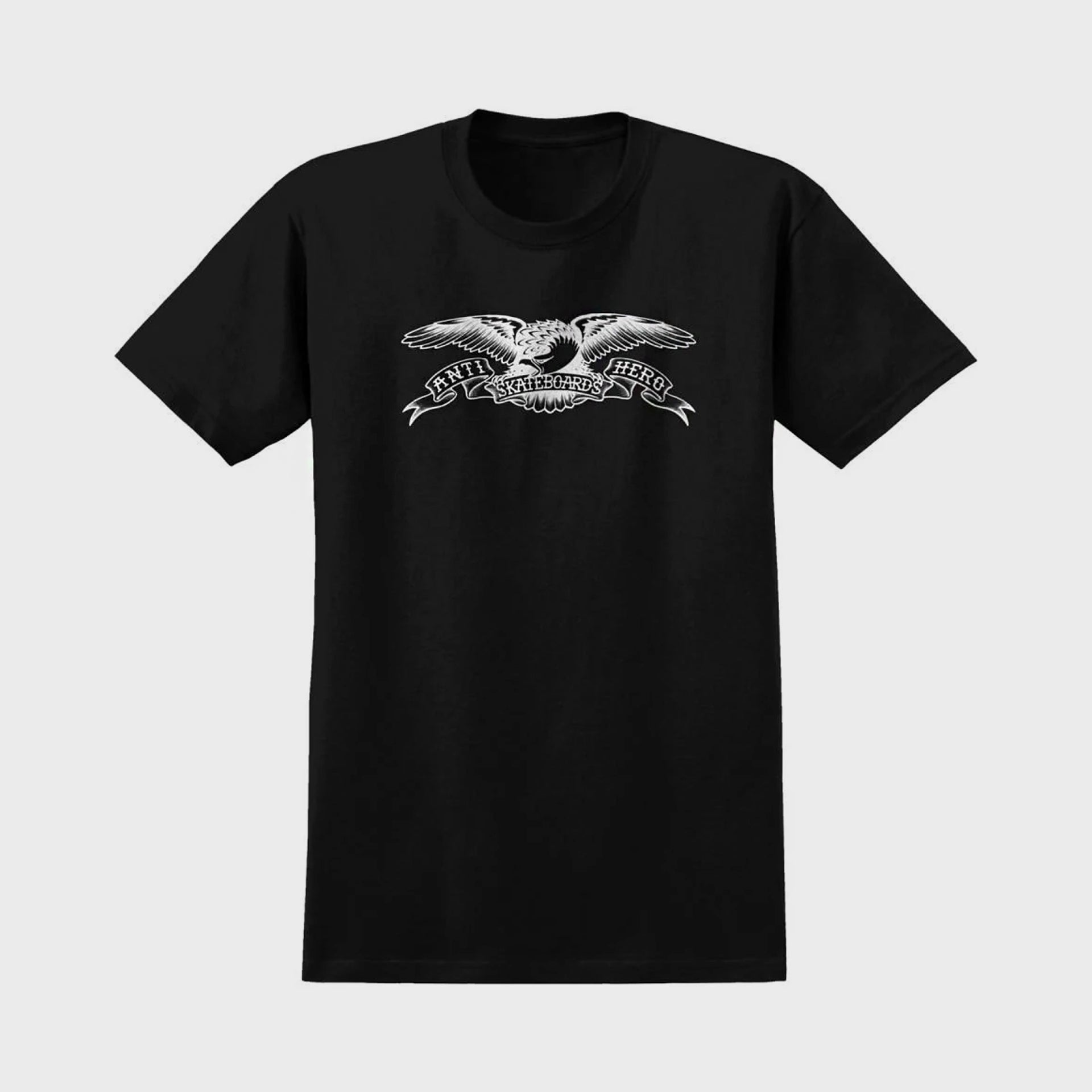 Anti Hero Basic Eagle T-Shirt - Black/White Print - ManGo Surfing
