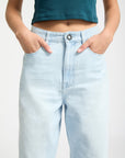 Volcom Womens Weellow II Denim Trousers - Bleached Aqua - ManGo Surfing