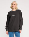 Volcom Womens Stone Magic Crew Sweatshirt - Vintage Black - ManGo Surfing