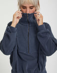 Volcom Womens Reetrocity Quarter Zip Sweatshirt - Storm Blue
