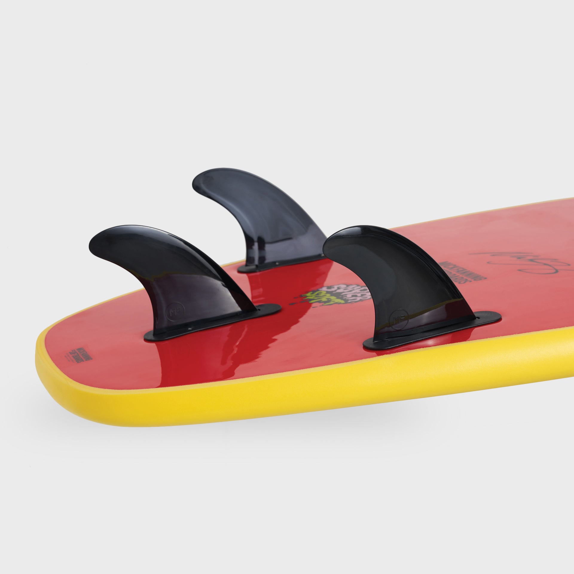 Beastie Super Soft Tri - Softboard - 6'6, 7'0, 7'6 and 8'0 - Sunshine/Red - ManGo Surfing