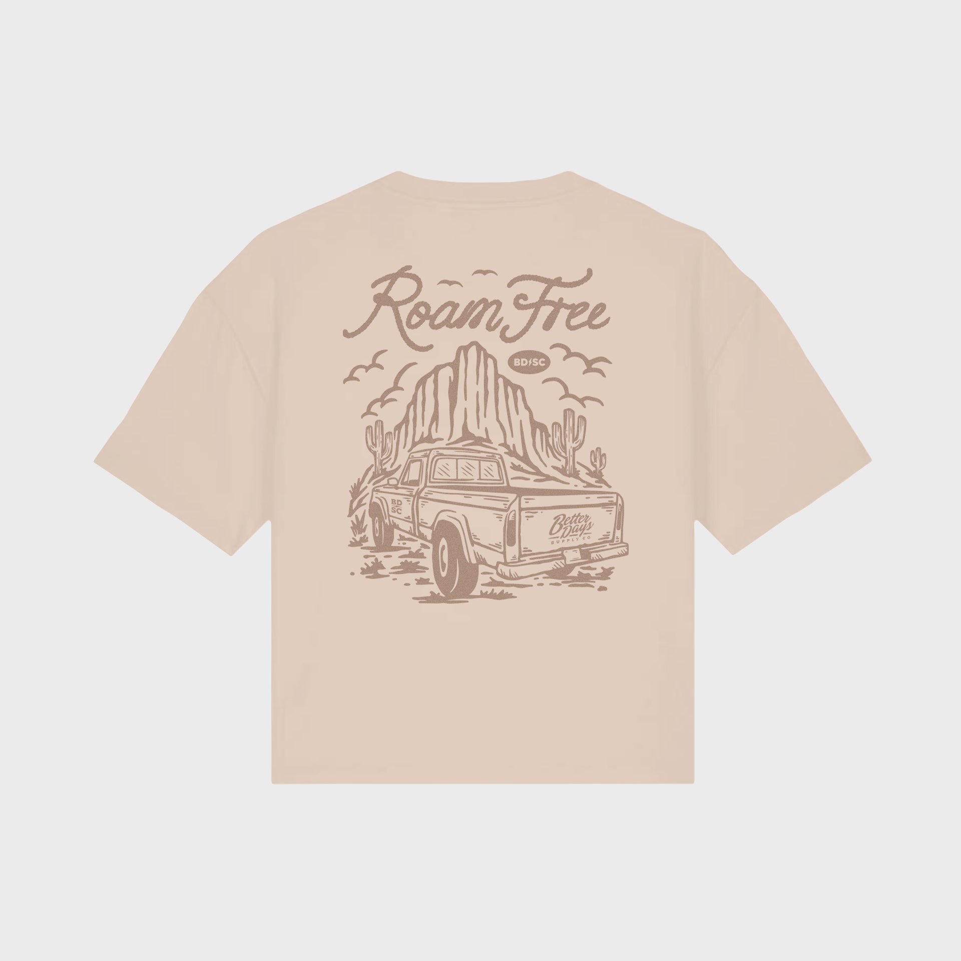 Better Days Womens Roam Free Boxy T-Shirt - Natural - ManGo Surfing