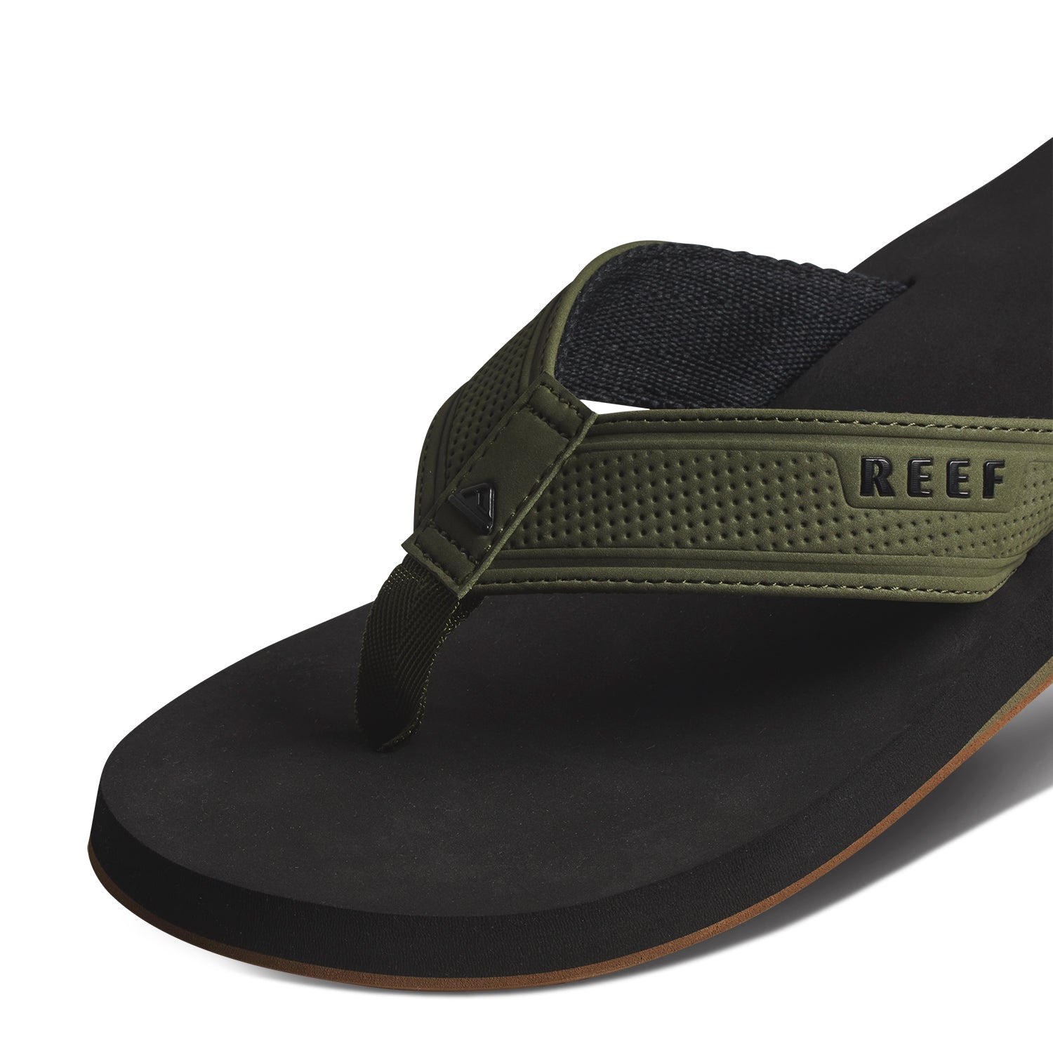 Reef Mens The Layback Flip Flops - Black/Olive - ManGo Surfing