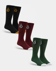 Volcom Mens Full Stone Mix Socks (3 Pack) - Multicoloured - ManGo Surfing