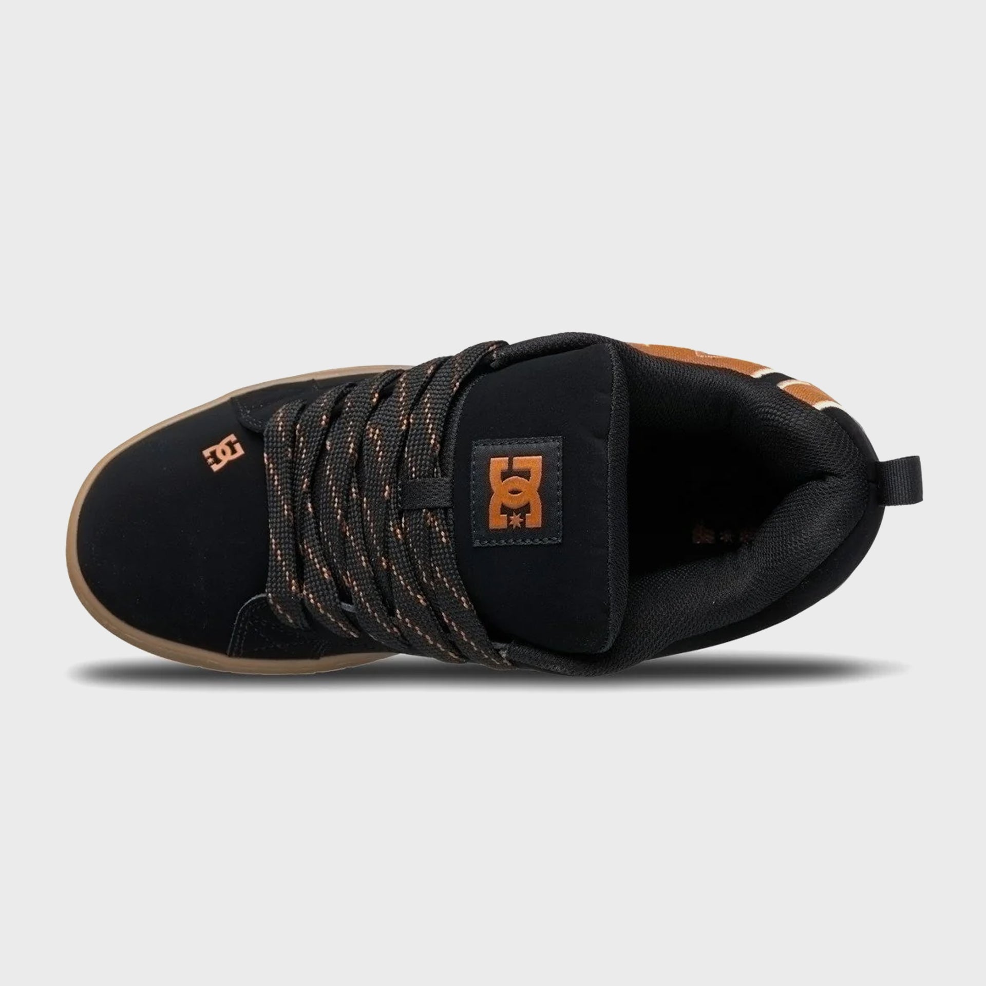 DC Shoes Mens Court Graffik Leather Shoes - Black/Brown/Gum