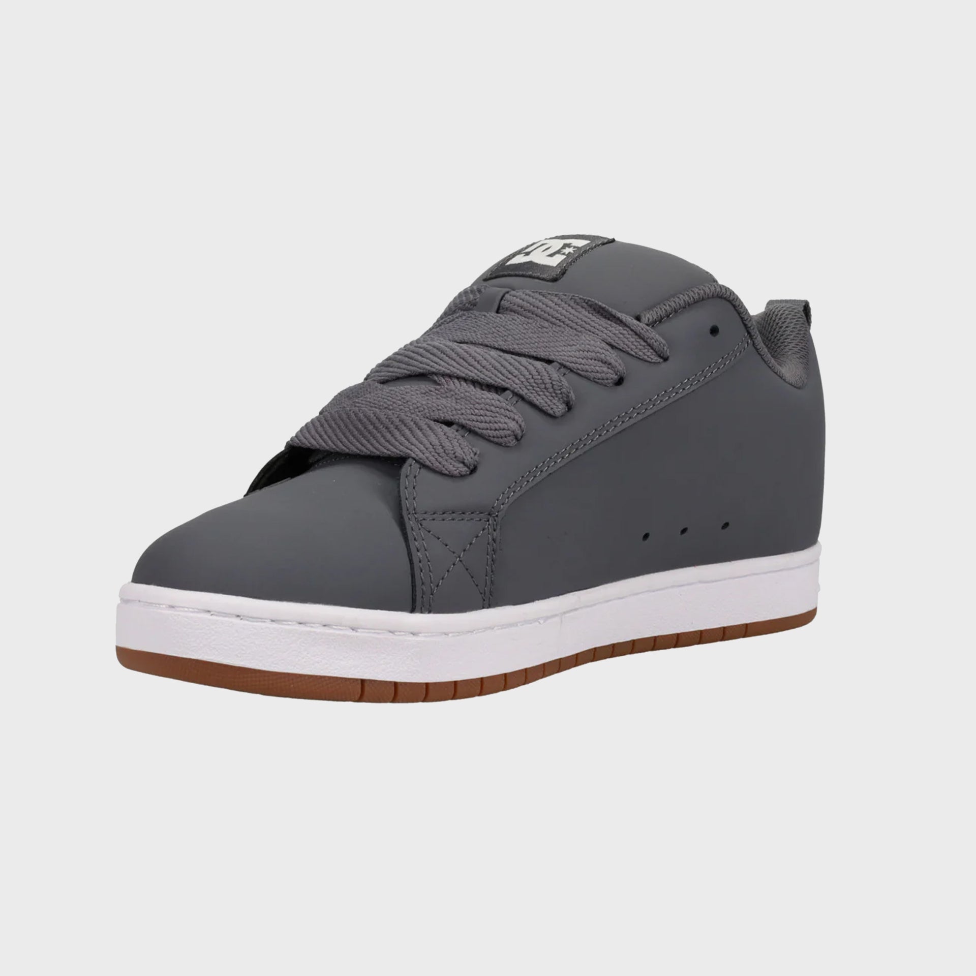 DC Shoes Mens Court Graffik Leather Shoes - Grey/White
