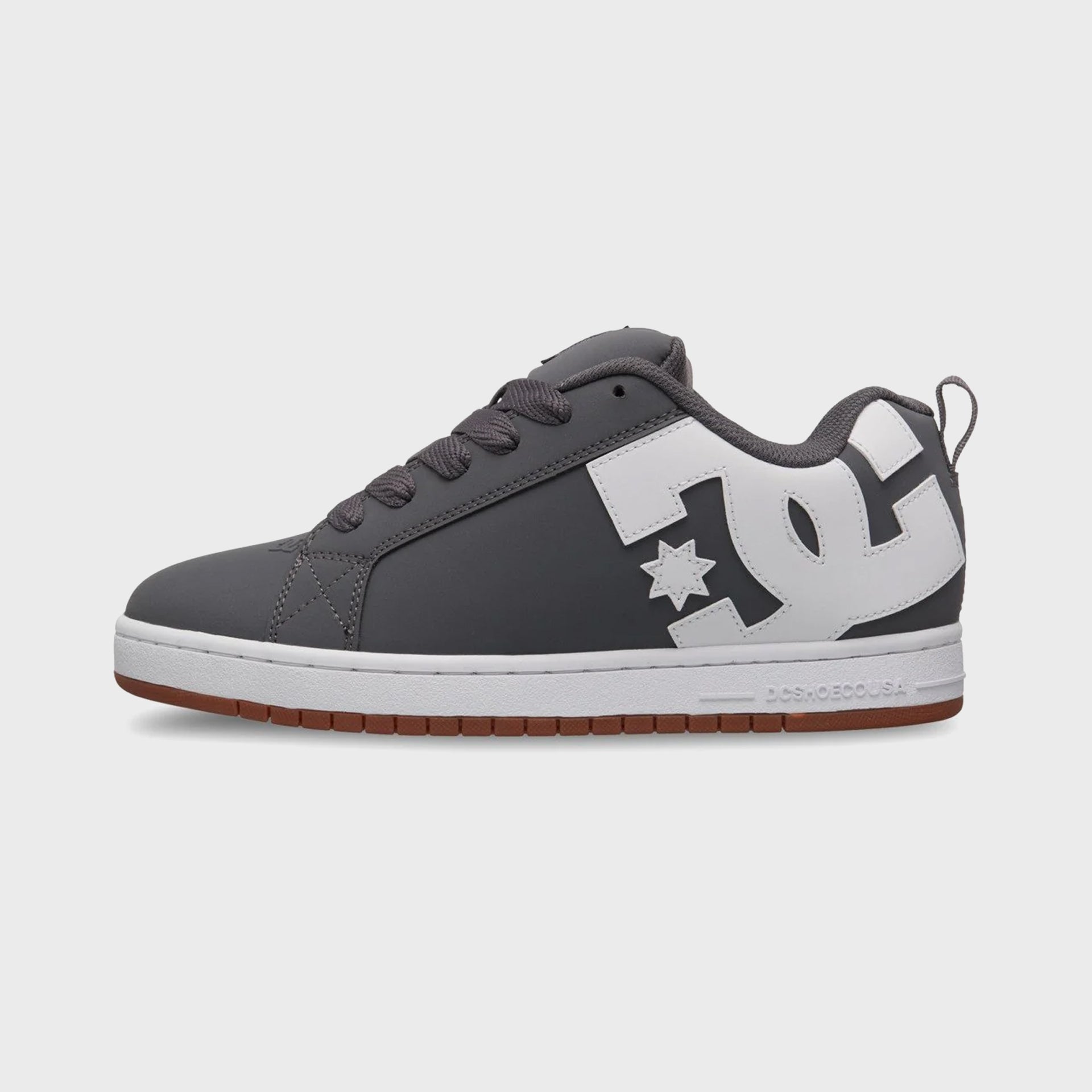DC Shoes Mens Court Graffik Leather Shoes - Grey/White