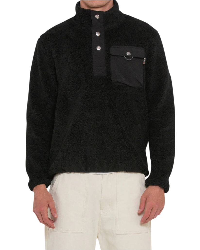 Deus Mens Reimis Pullover Fleece - Black - ManGo Surfing