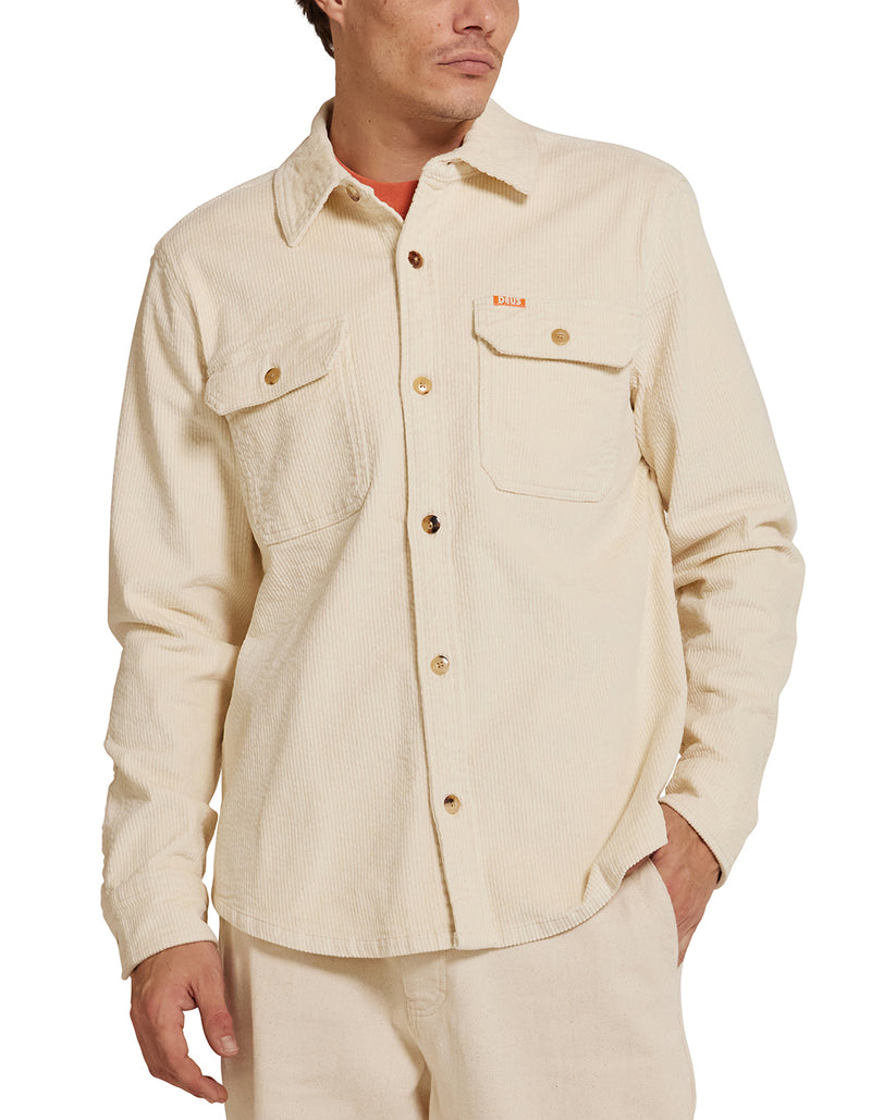 Deus Mens Vacay Cord Shirt - Dirty White - ManGo Surfing