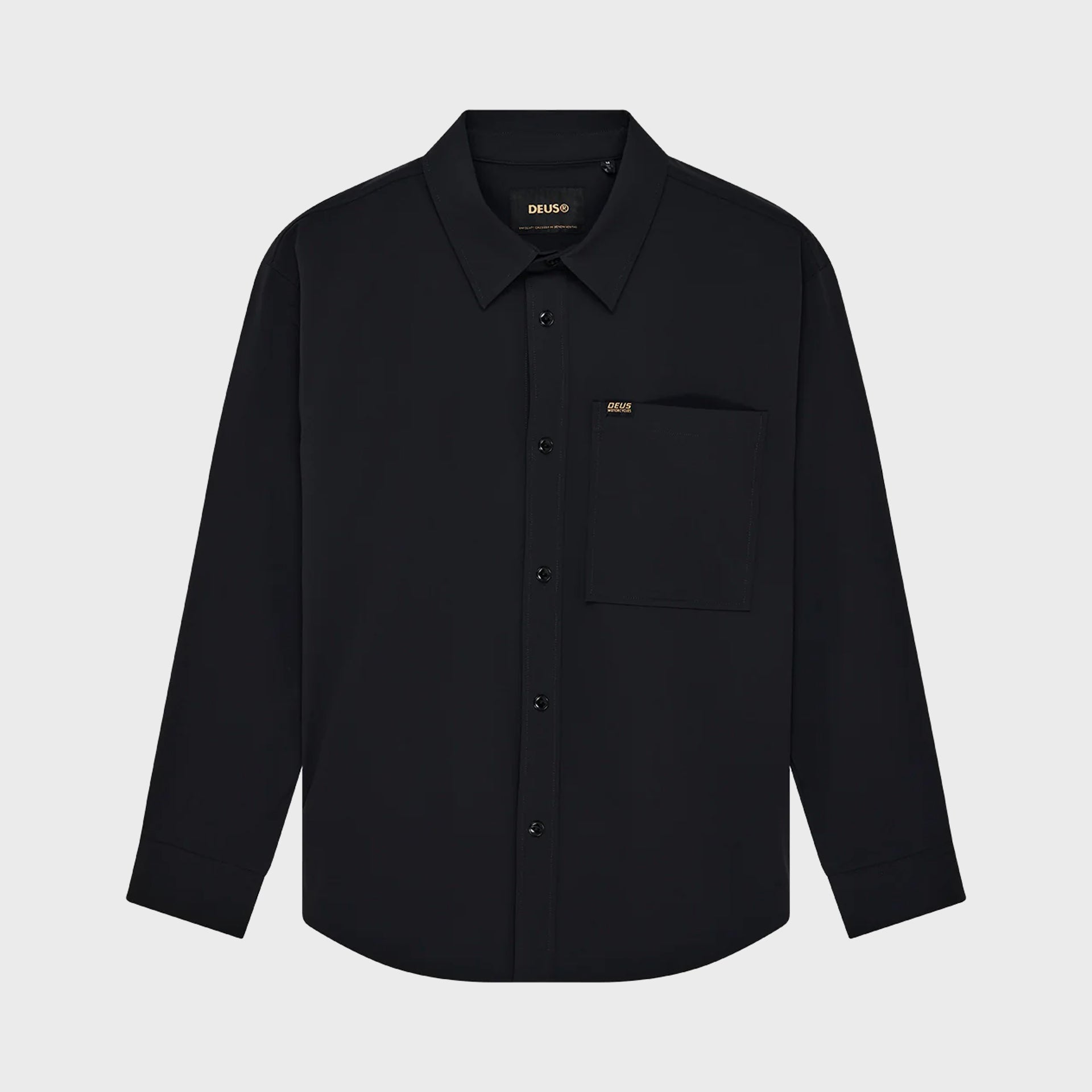 Deus Mens Frizell Travel Long Sleeve Shirt - Black - ManGo Surfing