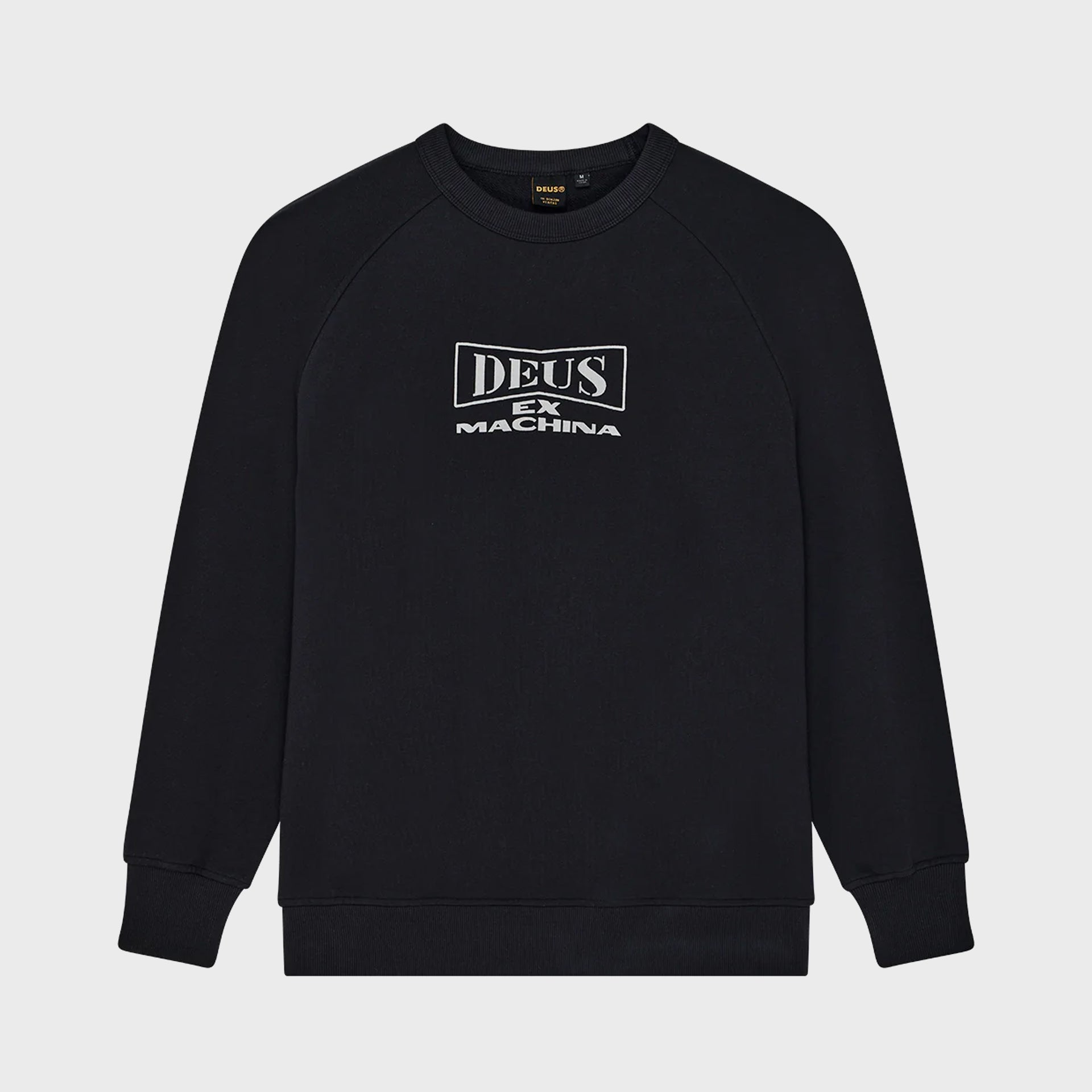 Deus Mens Jethro Crew Sweatshirt - Black - ManGo Surfing