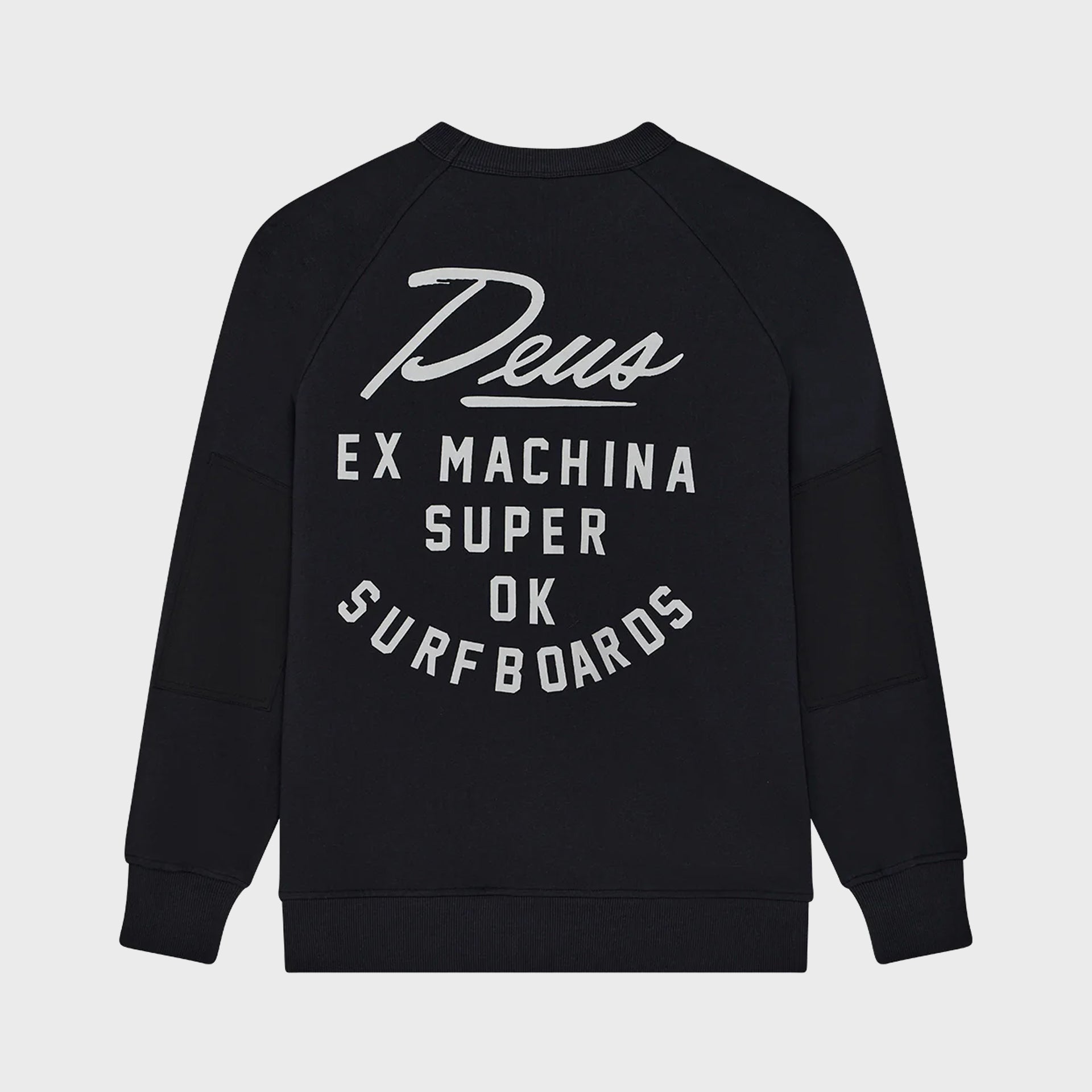 Deus Mens Jethro Crew Sweatshirt - Black - ManGo Surfing