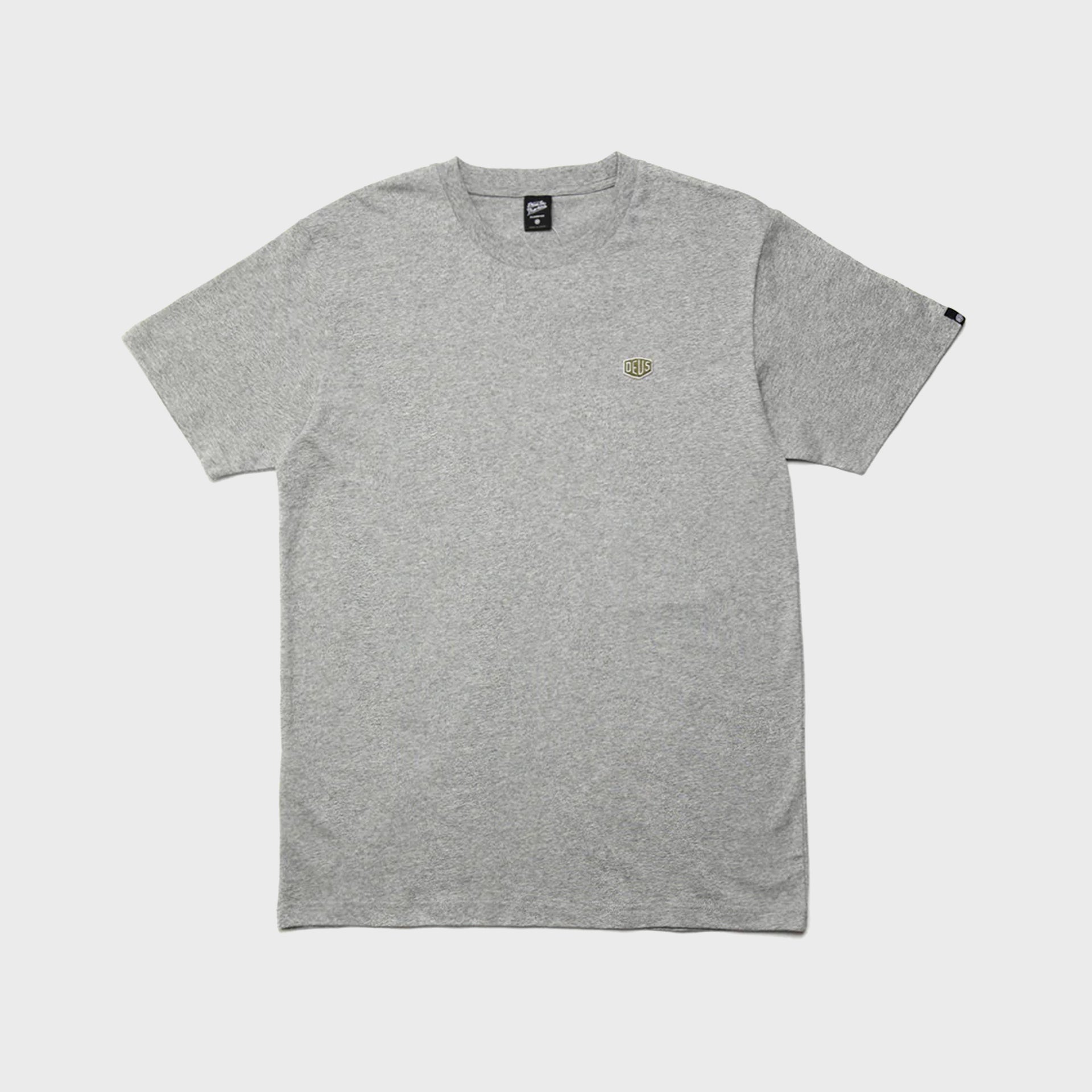 Deus Mens Shield Standard T-Shirt - Grey Marle - ManGo Surfing