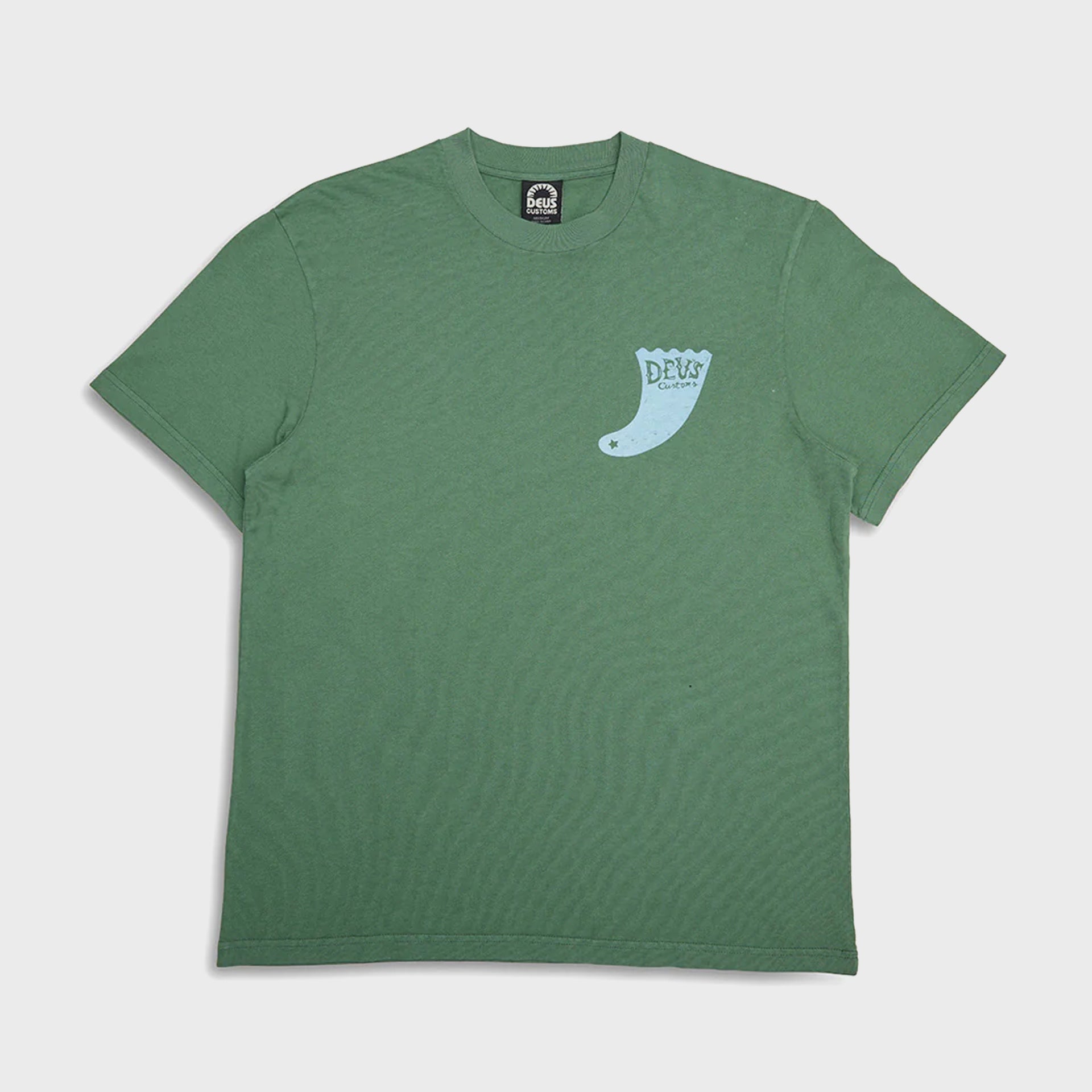 Deus Mens Single Fin T-Shirt - Hillside Green - ManGo Surfing