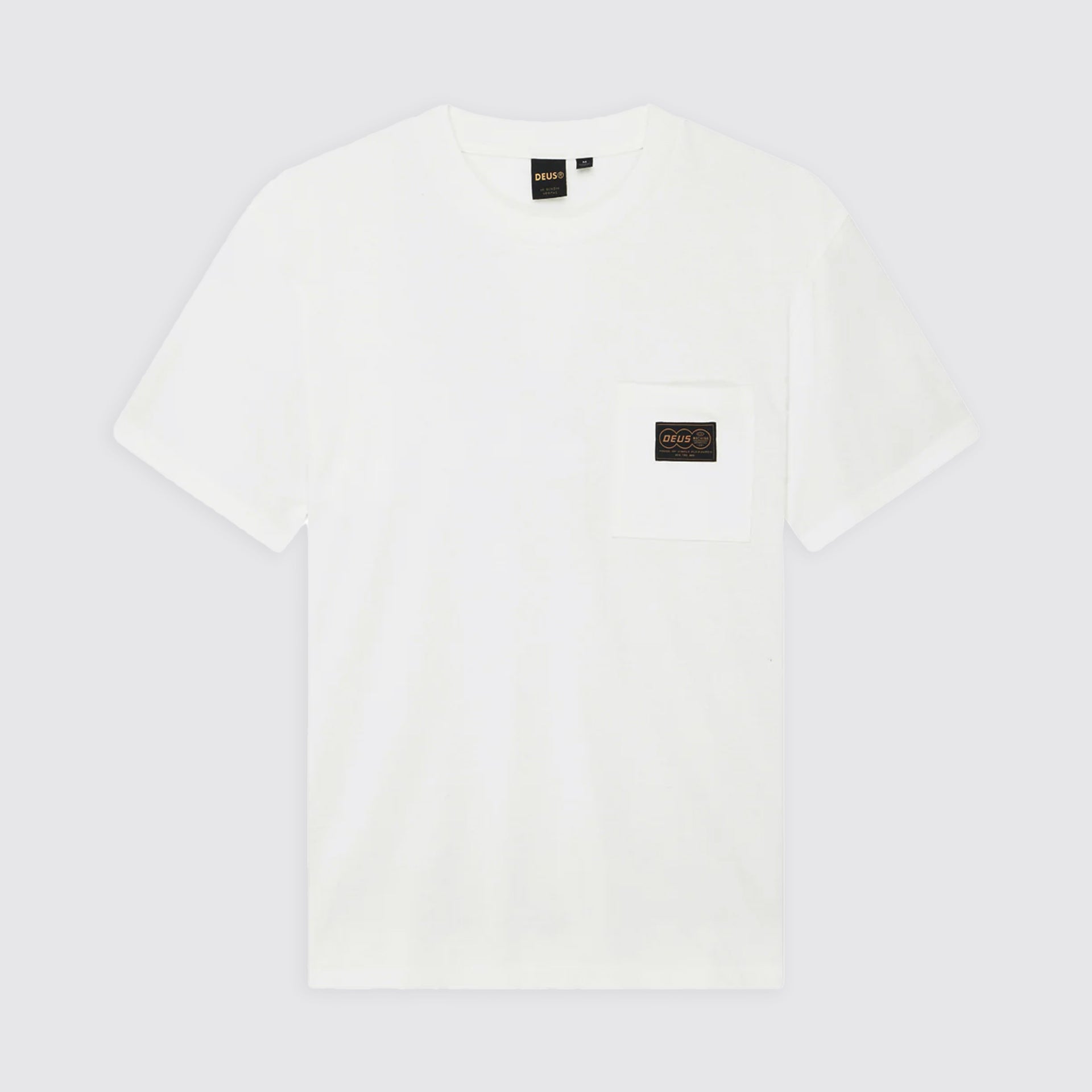 Deus Mens Terrace Pocket T-Shirt - Vintage White - ManGo Surfing