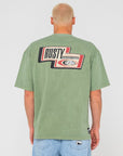 Rusty Sleds N Threads T-Shirt - Oil Green - ManGo Surfing