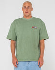Rusty Sleds N Threads T-Shirt - Oil Green - ManGo Surfing
