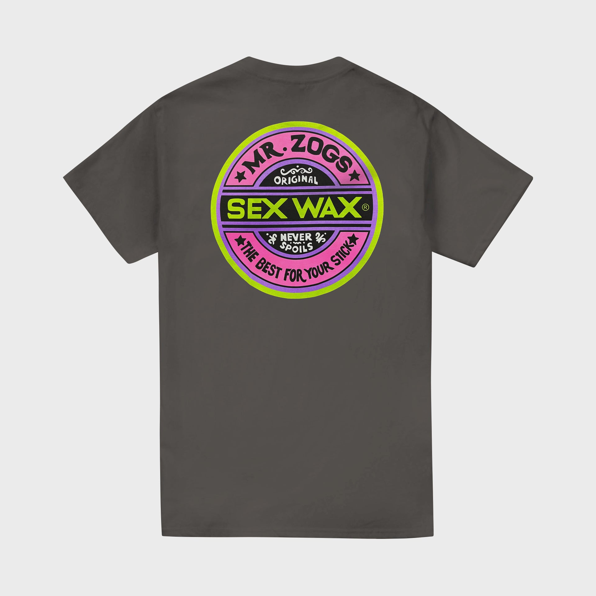 Sex Wax Fluro Mens T-Shirt - Deep Grey Marle - ManGo Surfing