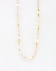 Pineapple Island Giada Cinta Pearl Beaded Surf Necklace - Pink/White/Gold
