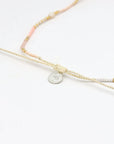Pineapple Island Giada Cinta Pearl Beaded Surf Necklace - Pink/White/Gold