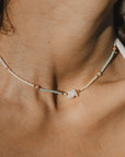 Pineapple Island Giada Sejiwa Beaded Necklace - Pastel Blue/Pink