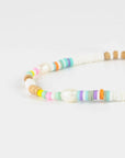 Pineapple Island Mentawai Islands Surfer Pearl Beaded Bracelet - White/Multi