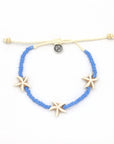 Pineapple Island Tidepool Starfish Beaded Anklet - Blue