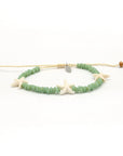 Pineapple Island Tidepool Starfish Beaded Bracelet - Sage Green