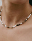 Pineapple Island Kauai Puak Shell and Pearl Necklace - Brown/White