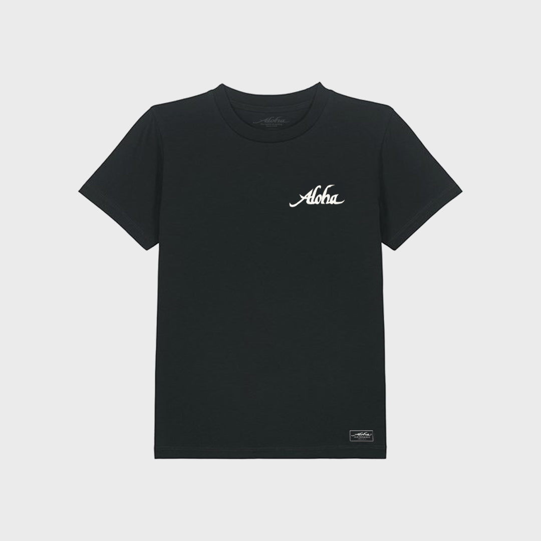 Aloha Kids Custom Surfboard T-Shirt - Black - ManGo Surfing