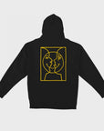Krooked Mens Moonsmile Raw Hoodie - Black/Yellow - ManGo Surfing
