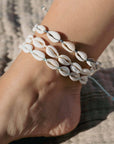 Pineapple Island Livadi Cowrie Shell Surf Anklet - Cream