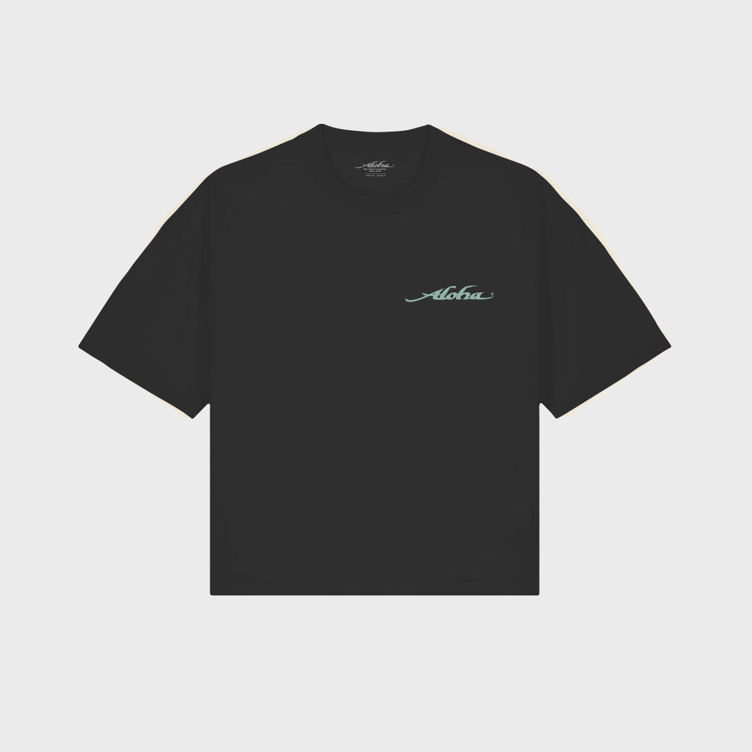 Aloha Womens Palm Tree T-Shirt - Black - ManGo Surfing