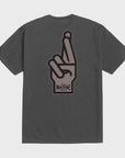 Loser Machine Good Luck Fingers Stock T-Shirt - Vintage Black