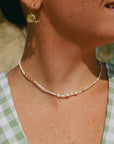 Pineapple Island Pasir Mother of Pearl Golden Hour Necklace - White/Gold